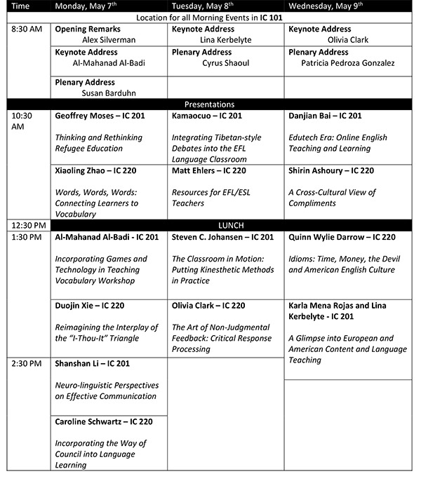 Sandanona conference schedule