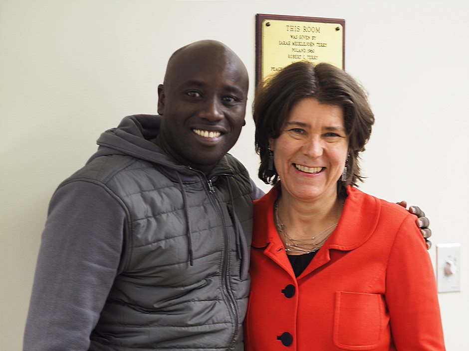 Male student poses with SIT president