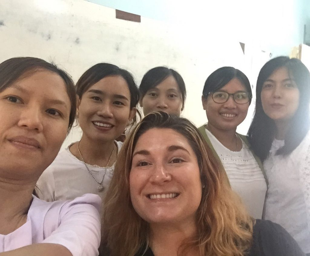 A group of women students with teacher