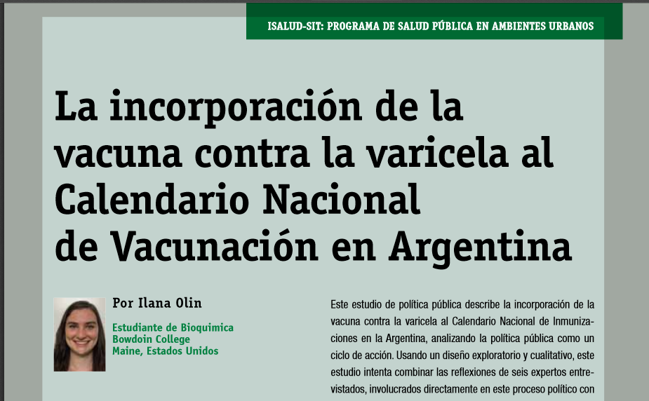 Bowdoin biochemistry, philosophy student publishes vaccination research in Argentinian journal